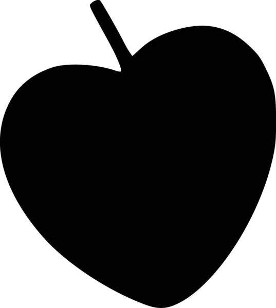 苹果图标 黑白插图 — 图库照片