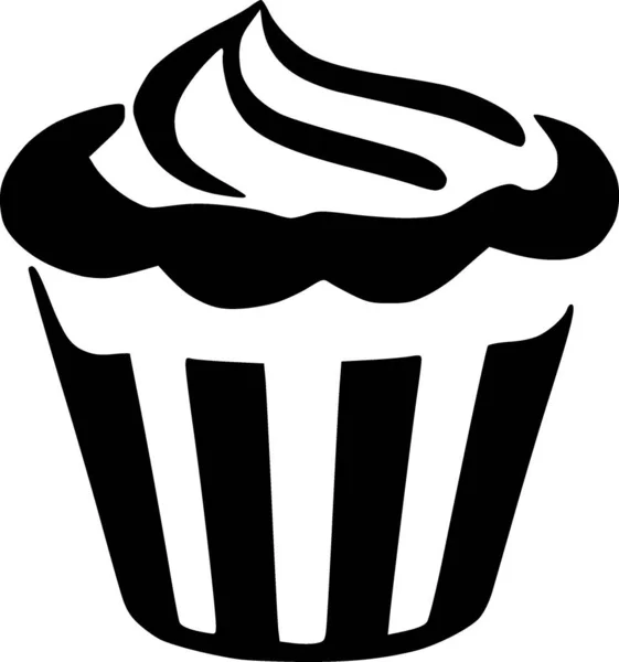 Muffin Mit Bonbonsymbol Flache Abbildung — Stockfoto