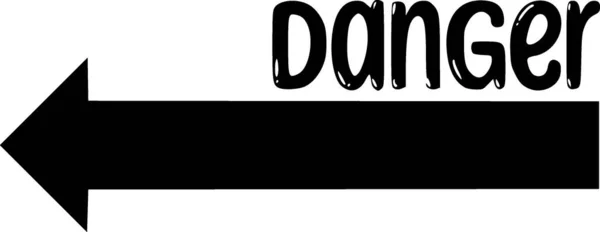Logo Freccia Testo Bianco Nero Dangar — Foto Stock