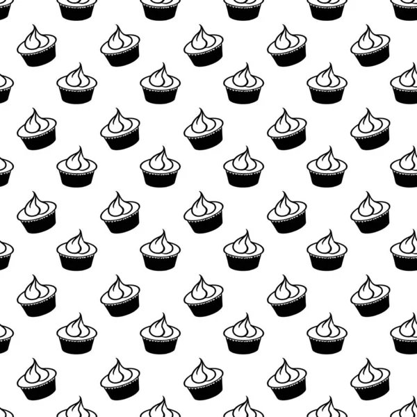 Patrón Sin Costuras Con Cupcakes Dibujados Mano Ilustración —  Fotos de Stock