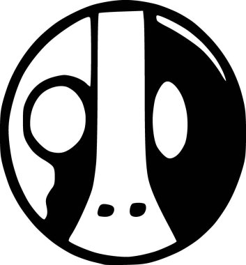 Canavar suratlı siyah beyaz çizgi film