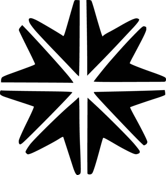 Значок Зірки Чорному Стилі Ізольовано Білому Тлі Символ Племені — стокове фото