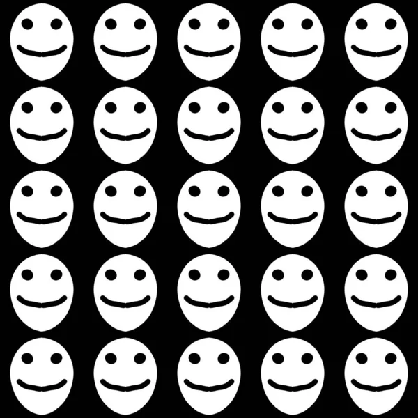 Bezproblemowy Wzór Uśmiech Twarz Kreskówka — Zdjęcie stockowe