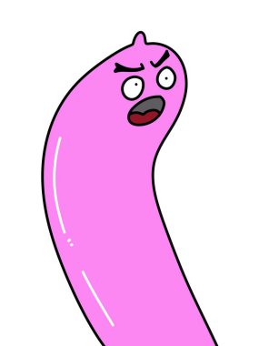 Beyaz arka planda sevimli prezervatif karikatürü