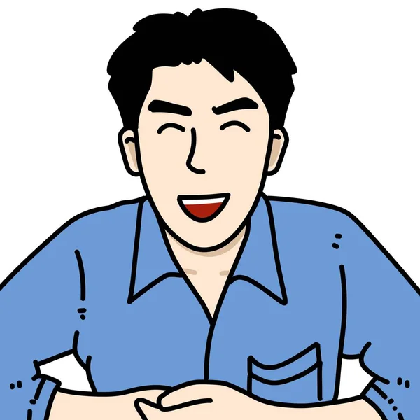 Cute Man Cartoon White Background — Stock Photo, Image