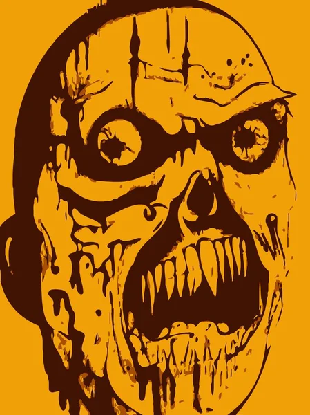 ハロウィンの頭蓋骨漫画イラストのアートカラー — ストック写真