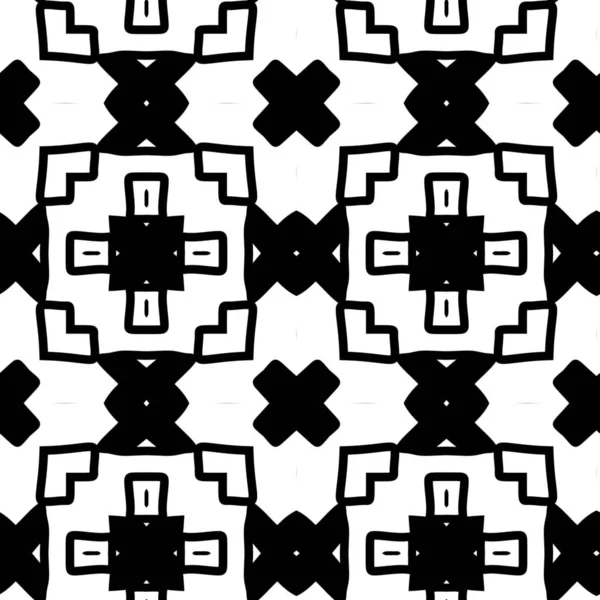 Design Seamless Black White Geometric Shapes Illustration — Stock Photo, Image