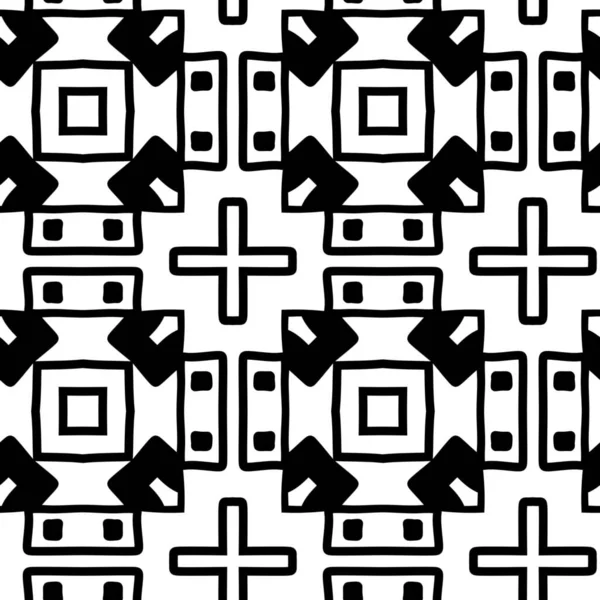 Дизайн Бесшовных Черно Белых Геометрических Фигур Иллюстрация — стоковое фото