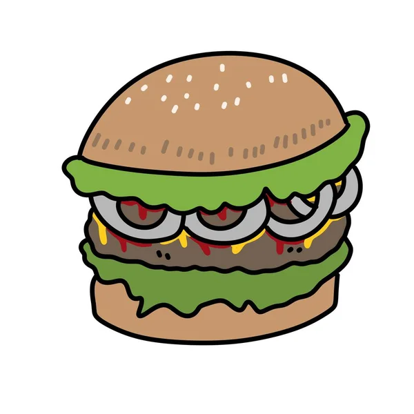 Burger Webová Ikona Jednoduchá Ilustrace — Stock fotografie