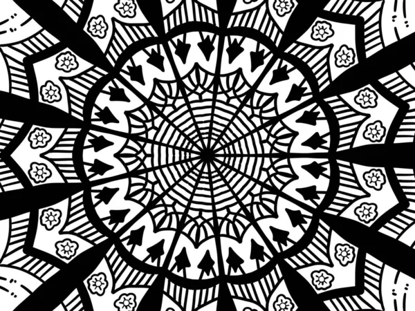Mandala Patroon Zwart Wit — Stockfoto