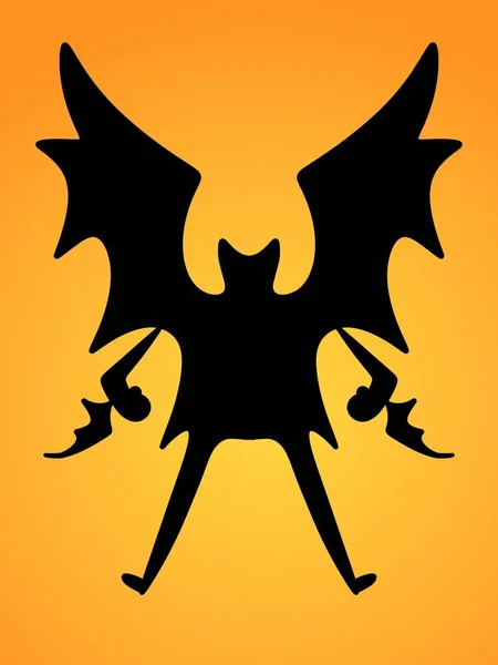 Halloween Morcegos Ícone Fundo Preto — Fotografia de Stock