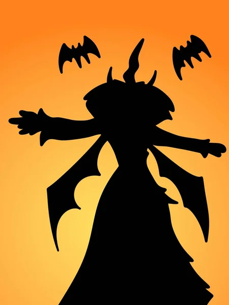 Halloween Heks Een Donkere Achtergrond — Stockfoto