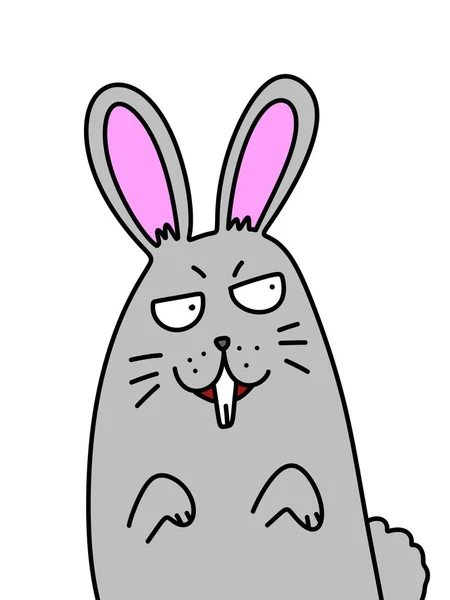 Cute Rabbit Cartoon White Background — Stock Photo, Image