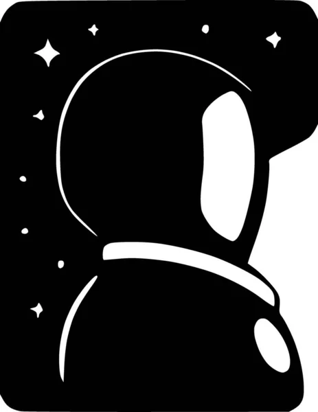 Preto Branco Dos Desenhos Animados Homem Espaço — Fotografia de Stock