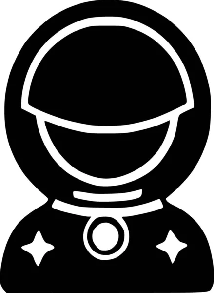 Černá Bílá Kosmonaut Kreslené — Stock fotografie