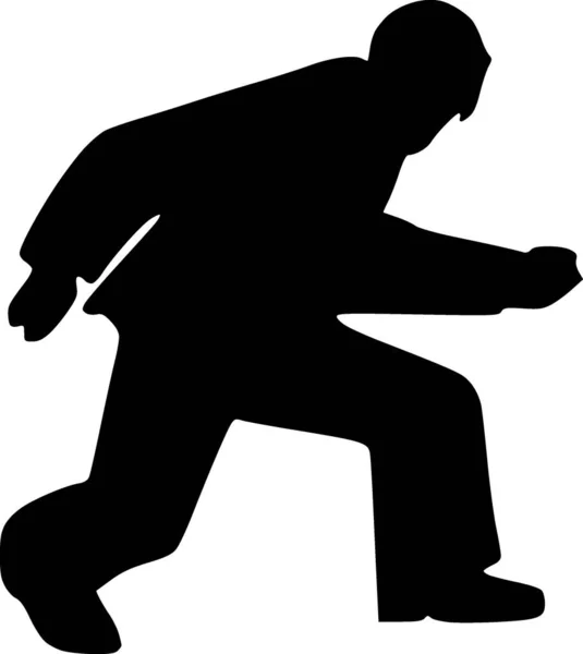 Karate Speler Silhouet Zwart Wit — Stockfoto