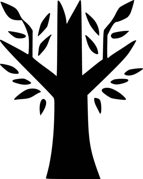 Černá Ikona Stromu Bílém Pozadí — Stock fotografie