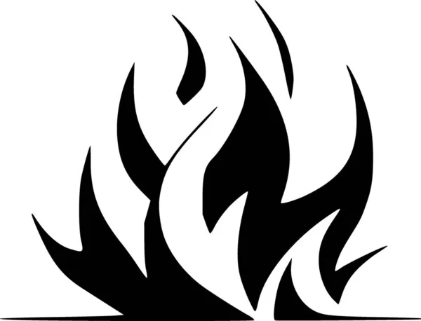 Black White Fire Icon Shape — Stock Photo, Image