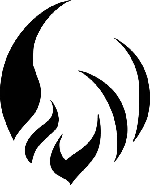 Black White Fire Icon Shape — Stock Photo, Image