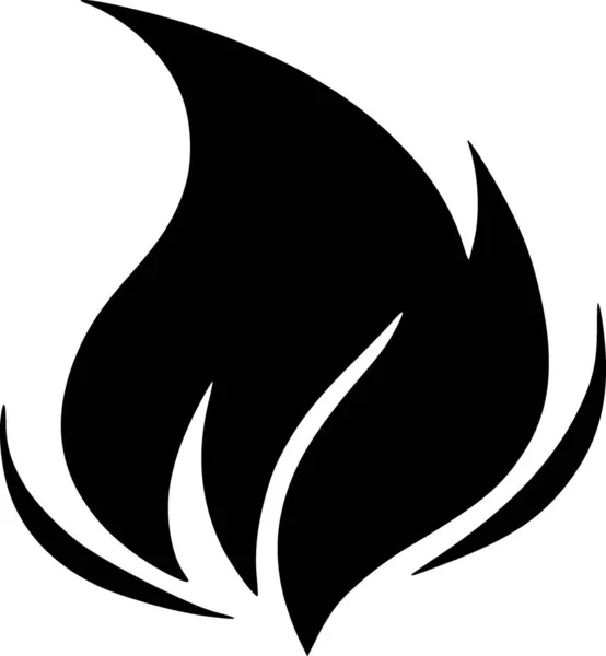 火のアイコンの形の黒と白 — ストック写真