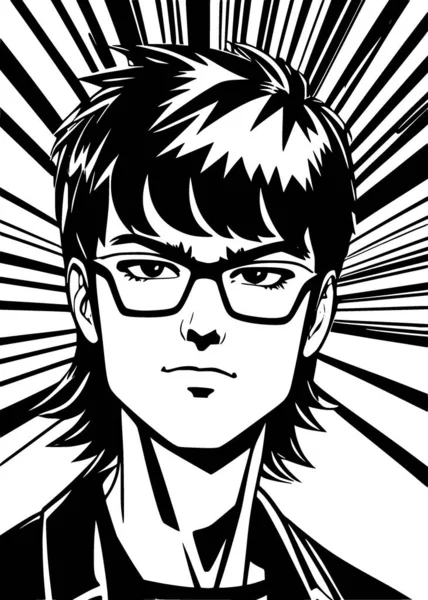 Ilustração Homem Com Óculos — Fotografia de Stock