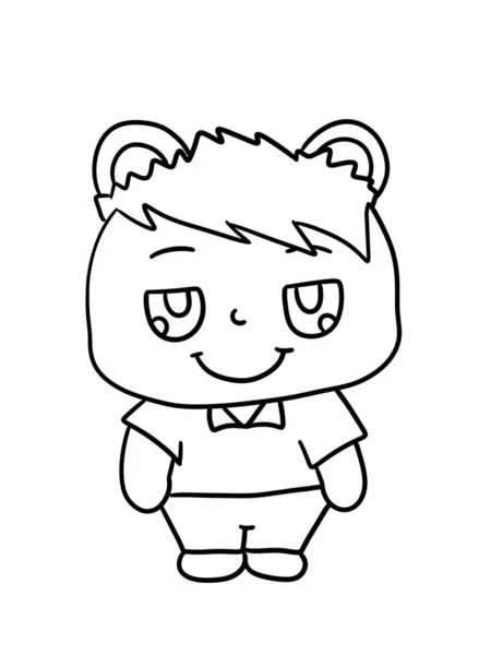 Line Drawing Boy Cartoon — Stock Photo, Image