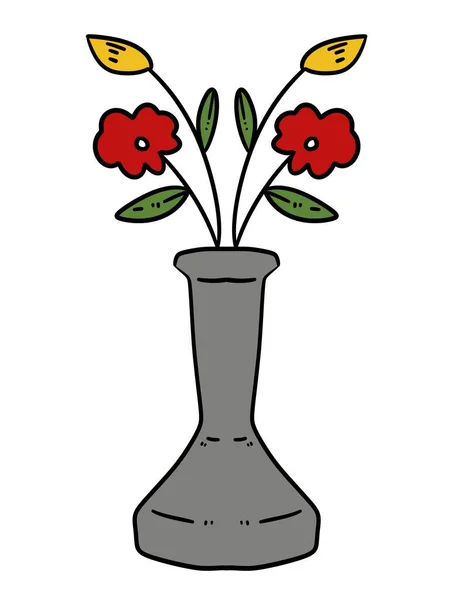 Ілюстрація Мультяшної Квітки Білому Тлі — стокове фото