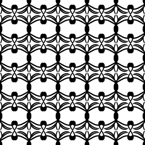 Patrón Ornamental Blanco Negro Para Textiles Fondos Pantalla —  Fotos de Stock