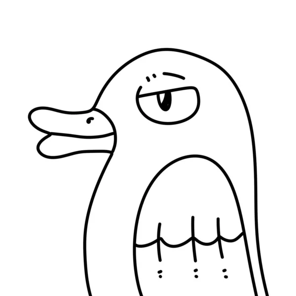 Preto Branco Desenhos Animados Pássaro Para Colorir — Fotografia de Stock
