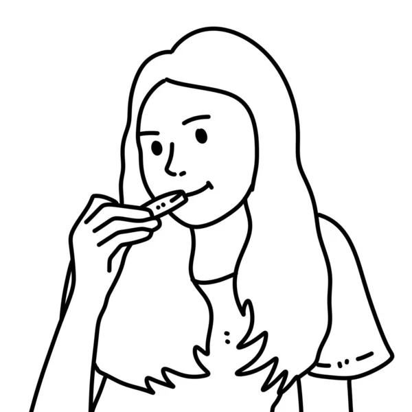 Black White Woman Cartoon Coloring — Stock Photo, Image