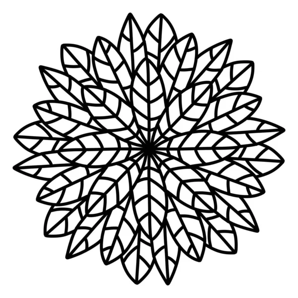 Black White Abstract Pattern Leaf Plant Pattern Illustration — Stock Photo, Image