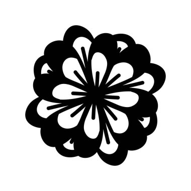 Çiçek şeklindeki siyah beyaz