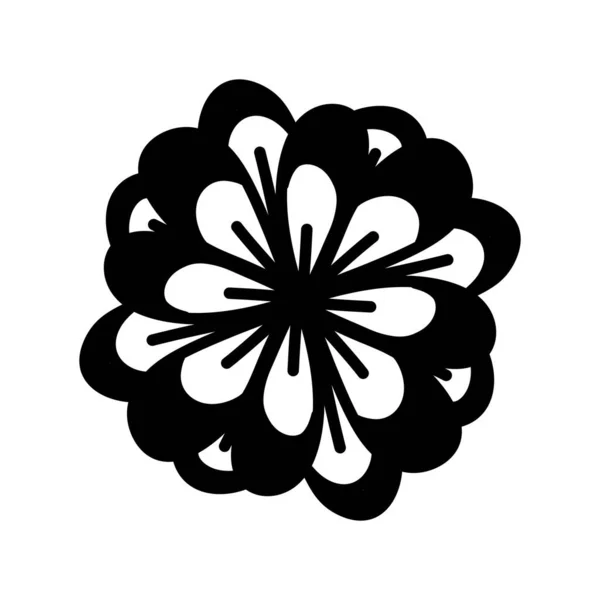 Μαύρο Και Άσπρο Σχήμα Λουλουδιού — Φωτογραφία Αρχείου