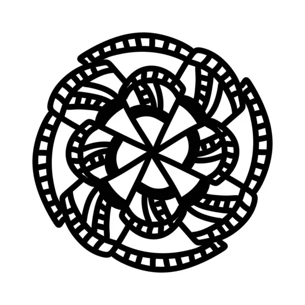 Patrón Mandala Blanco Negro Fondo Geométrico Abstracto Ilustración — Foto de Stock