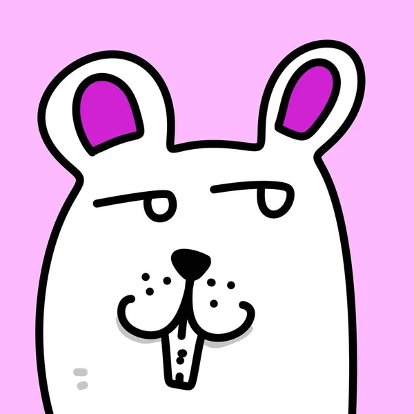 Funny Cute Bunny Face Cartoon Illustration — Stock Photo, Image
