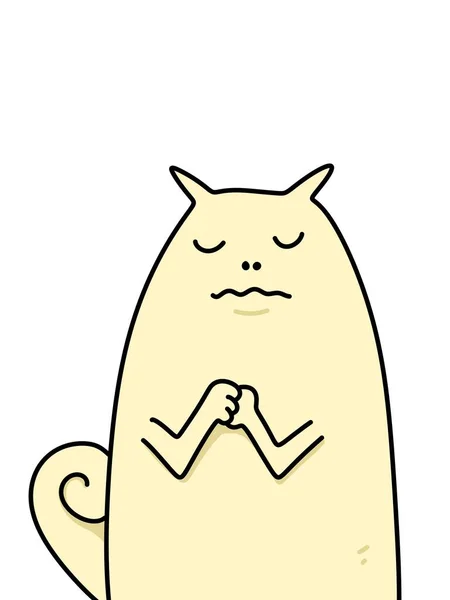 Bonito Gato Desenhos Animados Fundo Branco — Fotografia de Stock