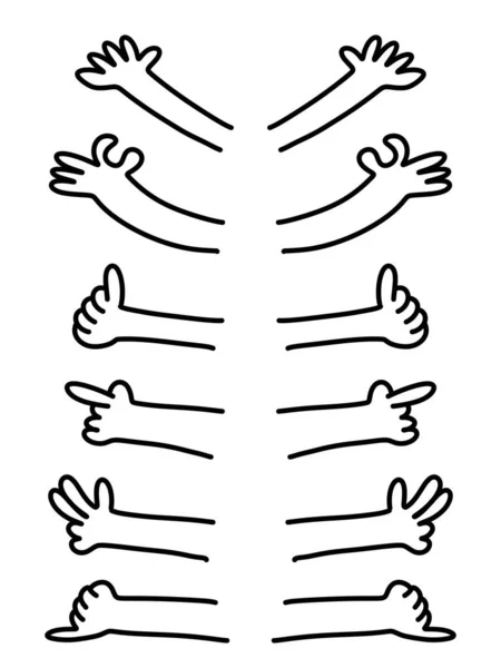 Black White Hand Cartoon — Stock Photo, Image