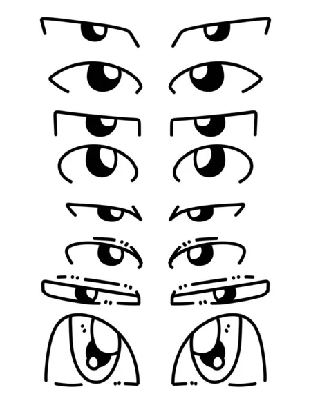 Schwarz Weiße Zeichnung Des Menschlichen Gesichts Und Der Augen Einer — Stockfoto
