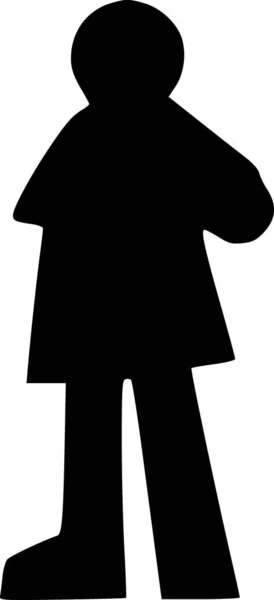 Illustration Einer Schwarz Weiß Silhouette Eines Mannes — Stockfoto