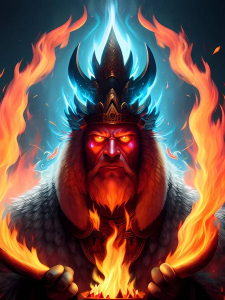 evil monster with fire background
