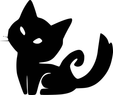 kedi simgesinin siyah ve beyazı