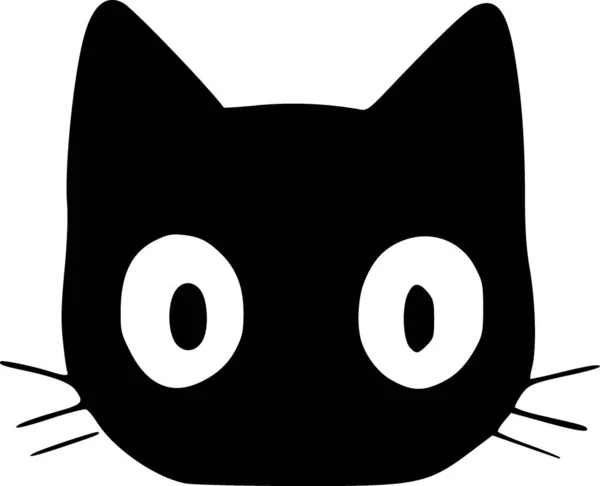Чорно Біла Кішка Значок — стокове фото