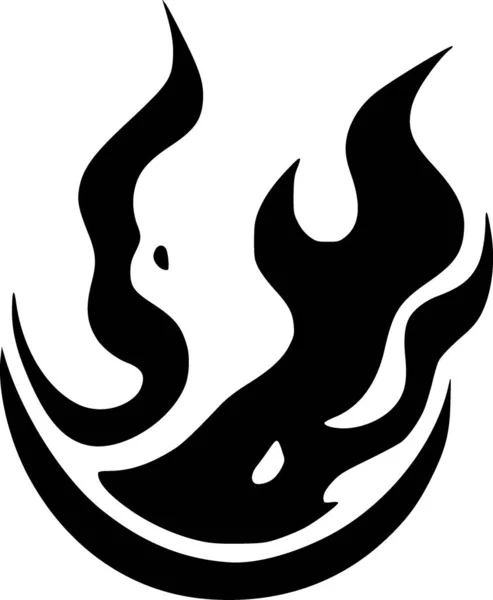 Black White Fire Icon — Stock Photo, Image