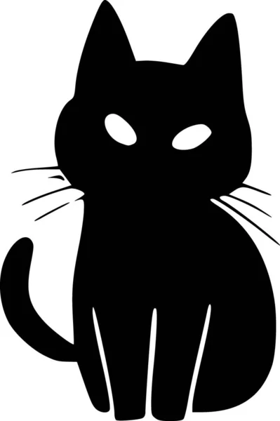 黑白相间的猫图标 — 图库照片