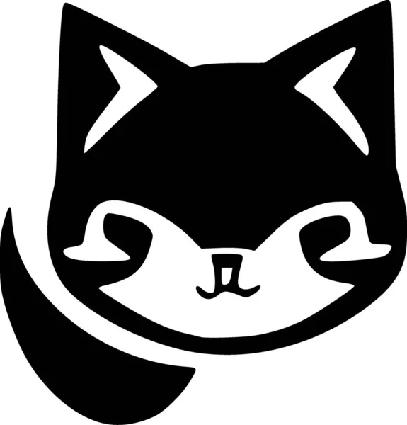 Black White Cat Icon — Stock Photo, Image