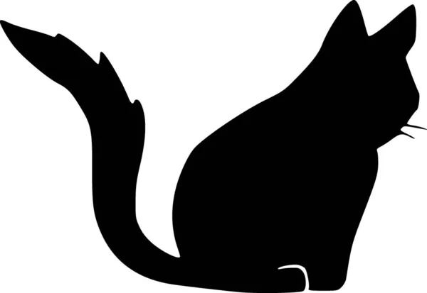 Black White Cat Icon — Stock Photo, Image