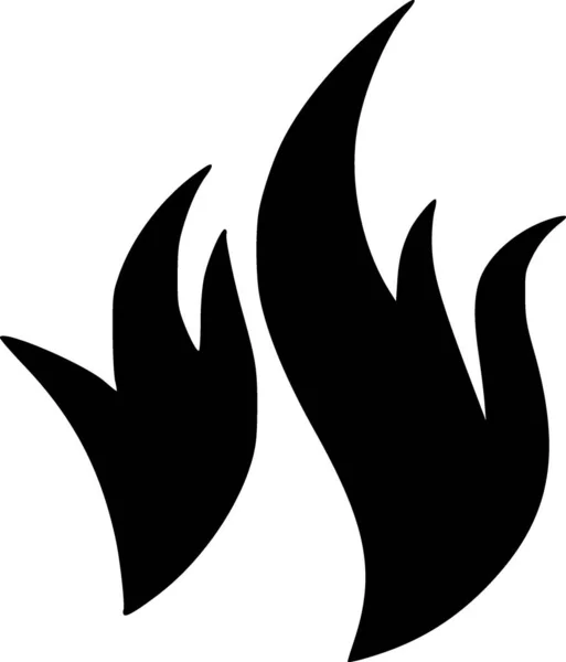 Icono Blanco Negro Fuego — Foto de Stock