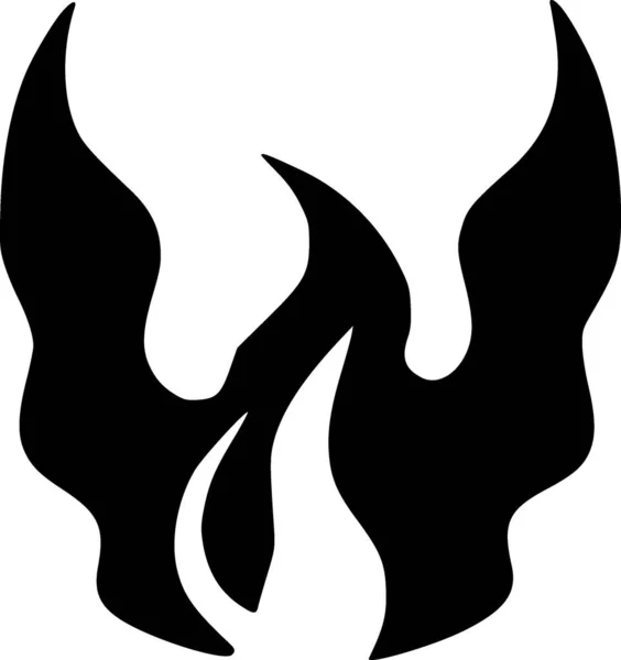 火のアイコンの黒と白 — ストック写真