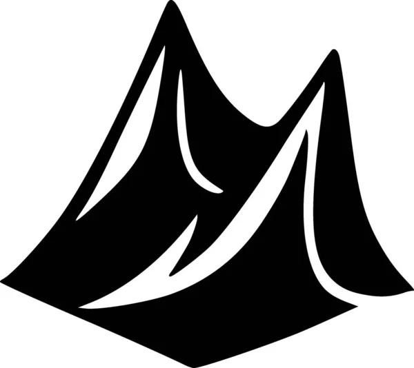 Blanco Negro Del Icono Montaña —  Fotos de Stock