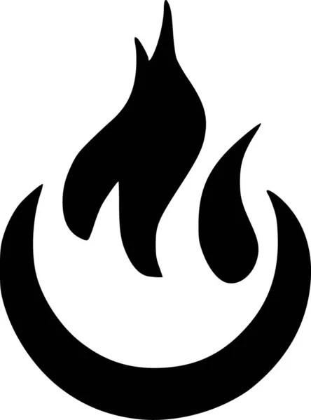 Μαύρο Και Άσπρο Εικονίδιο Της Φωτιάς — Φωτογραφία Αρχείου